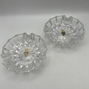 Pair of Vintage Toscany Ashtray Lead Crystal Made in Western Germany 6”